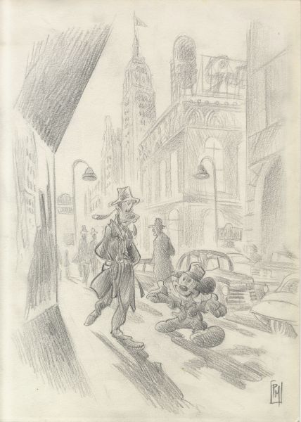 Ruelle new-yorkaise, crayonn&eacute;