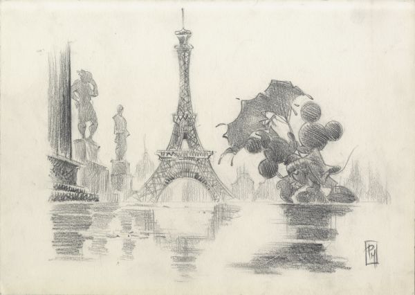 Les amoureux du Trocad&eacute;ro, crayonn&eacute;