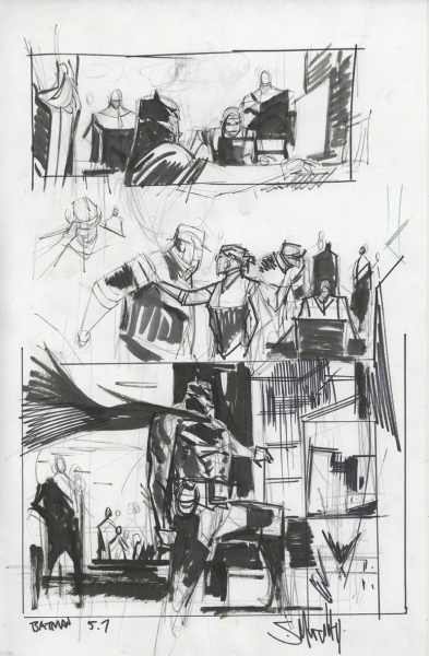 Batman: Curse of the White Knight, issue 5, crayonn&eacute; de la page 1