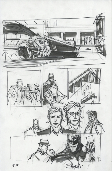 Batman: Curse of the White Knight, issue 5, crayonn&eacute; de la page 5