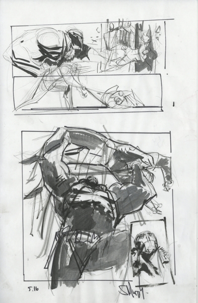 Batman: Curse of the White Knight, issue 5, crayonn&eacute; de la page 16