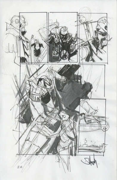 Batman: Curse of the White Knight, issue 5, crayonn&eacute; de la page 18