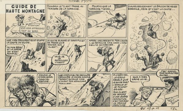 "Guide de haute montagne", Petite histoire compl&egrave;te, C&oelig;ur Vaillant n&deg;49, 08/11/1955