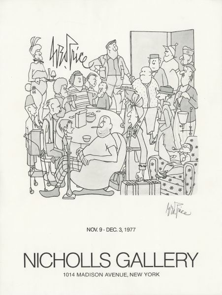 TIRAGE George PRICE, poster annon&ccedil;ant les shows de la Nicholls Gallery dans les ann&eacute;es 1970