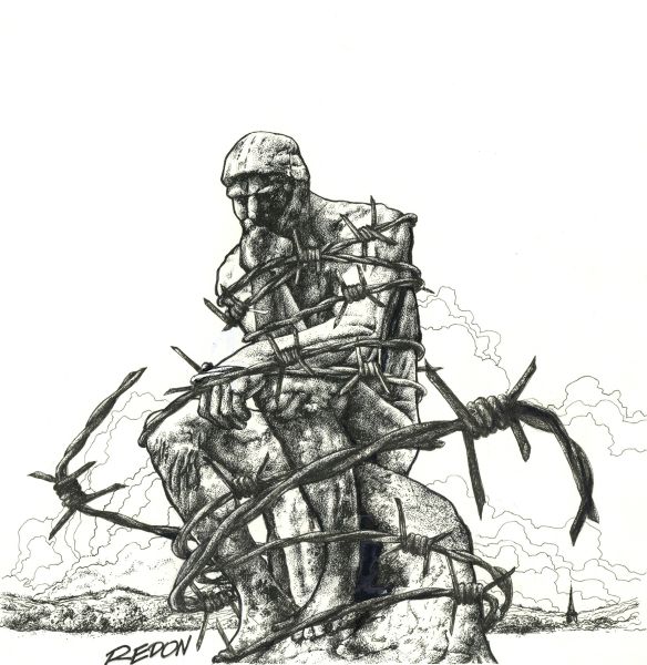 Le penseur, illustration parue dans le Figaro Litt&eacute;raire
