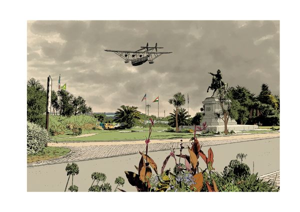 L'hydravion. Plage Napol&eacute;on, New Cherbourg Stories, T.2 : Le Silence des grondins, Tirage unique