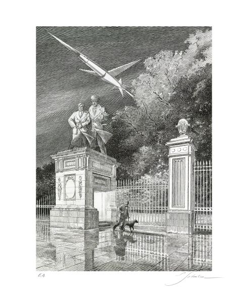 Tirage de l'illustration pour la f&ecirc;te de la BD &agrave; Bruxelles