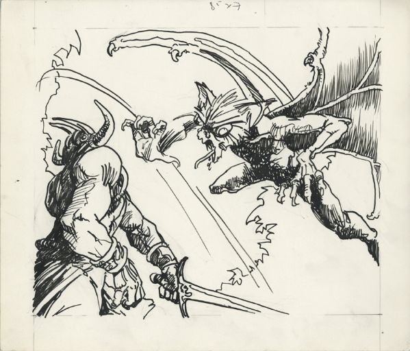 Illustration, Combat contre une gargouille