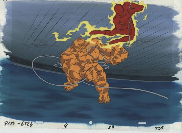 Calque d'animation Marvel, La Chose et Torche