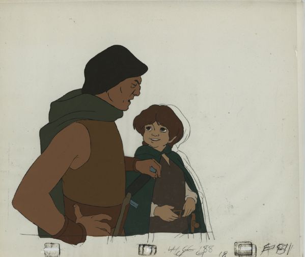 Calque d'animation, Aragorn et Frodon, Le seigneur des anneaux, 1978