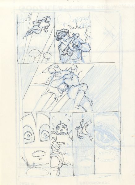 The Rocketeer, Volume 2, Chap.1, Cliff's New York Adventure, Crayonn&eacute; de planche 01,1988