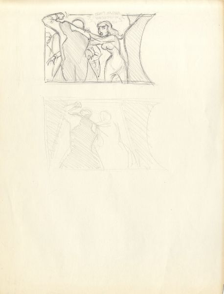 The Rocketeer, Volume 2, Chap.1, Cliff's New York Adventure, Etude de case crayonn&eacute;e (Pl.10, Case 7