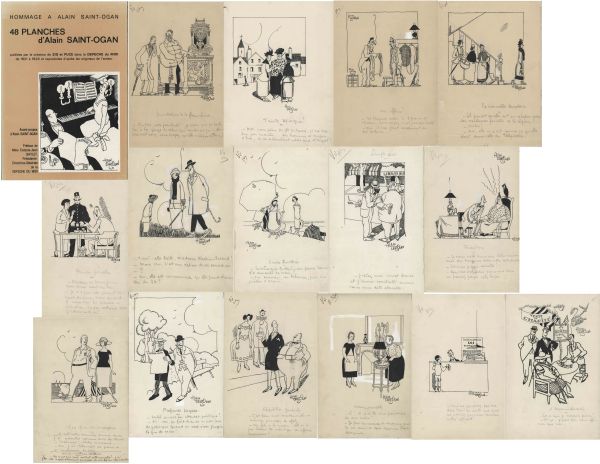&laquo; 48 Planches d'Alain SAINT-OGAN &raquo;, 15 pages avec un livre en lot